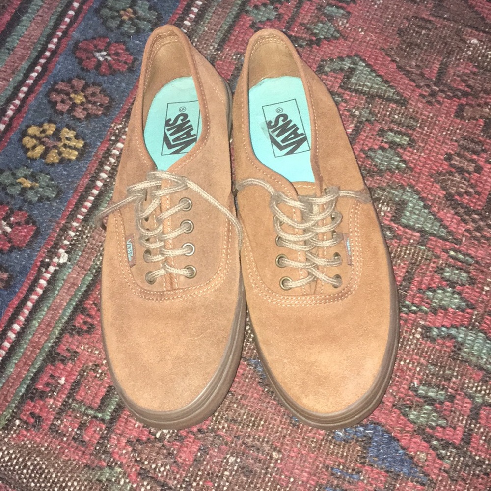 Brown suede vans Women 9 Men 7.5